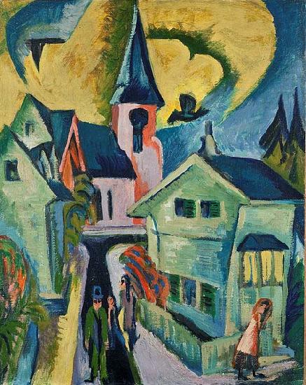 Ernst Ludwig Kirchner Konigstein with red church China oil painting art